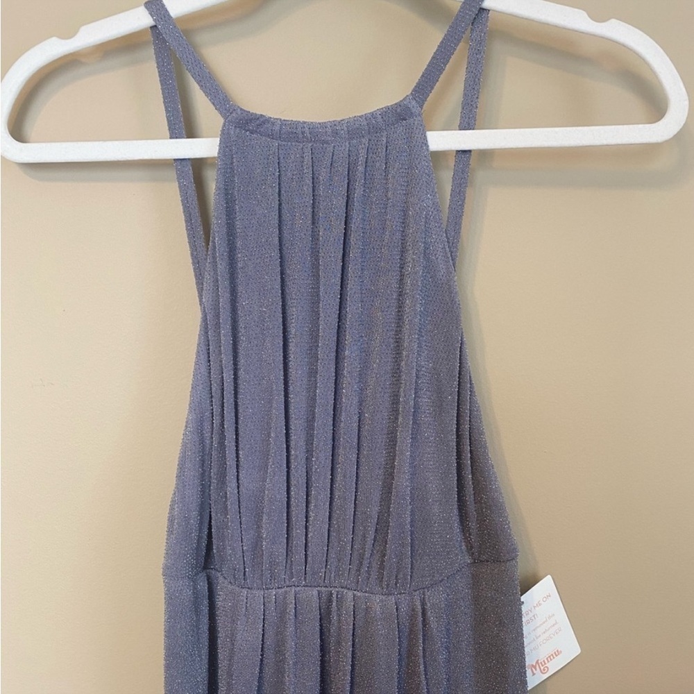 Show Me Your Mumu NWT Amanda Dancing Queen Shine Smoke Gray Sparkle Maxi Dress S - Picture 3 of 17